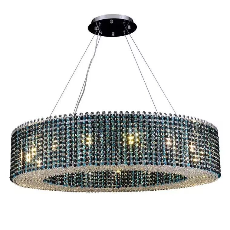 Italian Modern Light Luxury Round Crystal Chandelier Decorative Light Fixture for Living Room/Dining Room