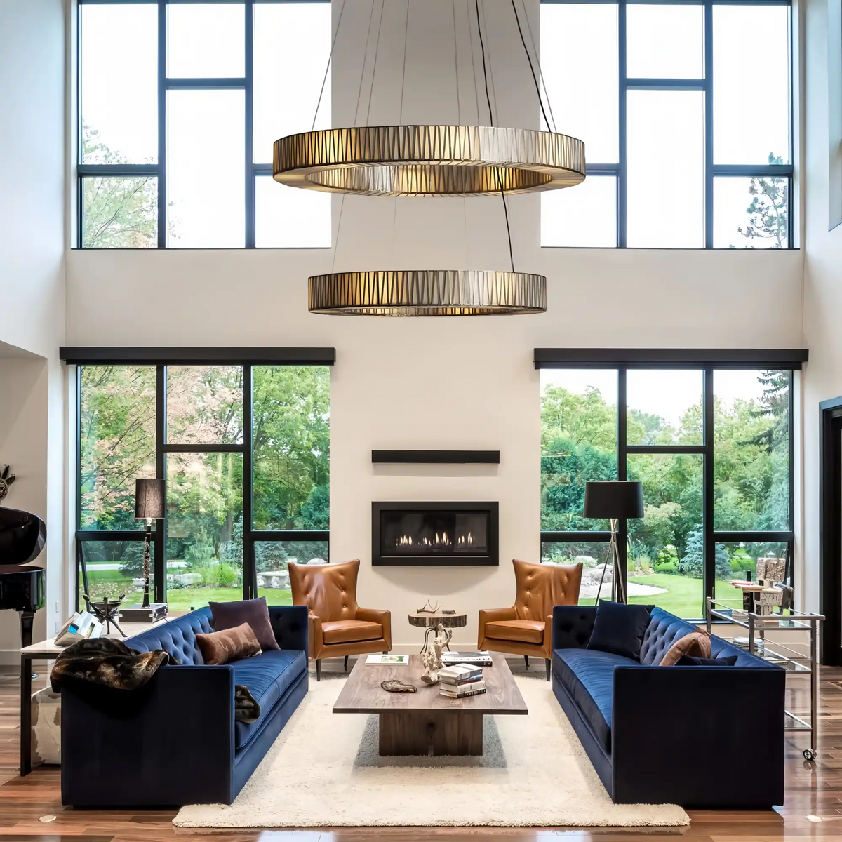 Jeunet 2-Tier Round Chandelier for Living Room