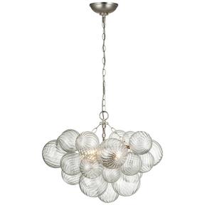 Talia Glass Globe Chandelier 24", Modern Kitchen Island Pendant Lamp