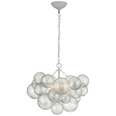 Talia Glass Globe Chandelier 24", Modern Kitchen Island Pendant Lamp