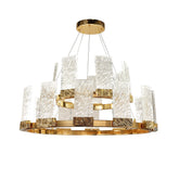 Joseph 2-Tier Round LED Glass Chandelier, Elegant Designer Lamp