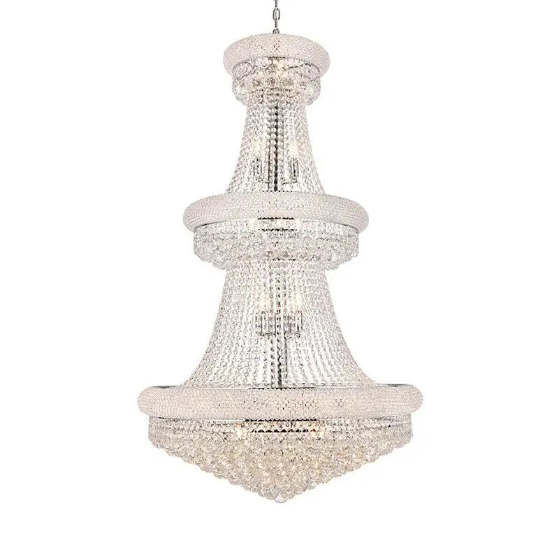 Kaler Elegant Luxury Living Room Three Tier Crystal Chandelier 30" D