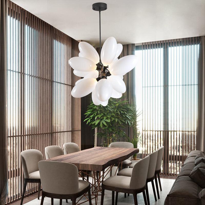 Kenneth Grape Artistic Linear Chandelier Over Dining Table