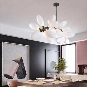 Kenneth Grape Artistic Linear Chandelier Over Dining Table
