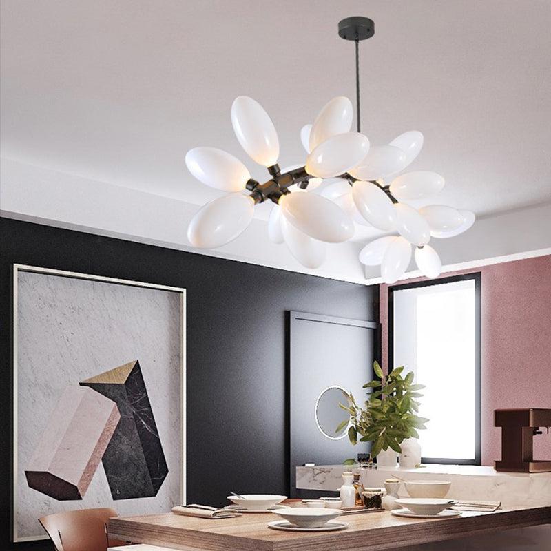 Kenneth Grape Artistic Linear Chandelier Over Dining Table