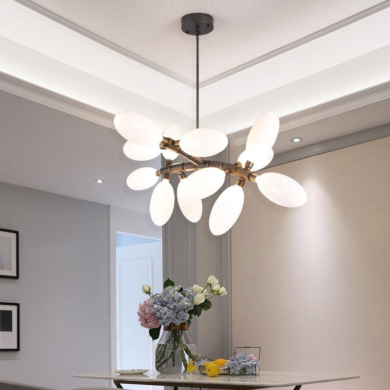 Kenneth Grape Artistic Linear Chandelier Over Dining Table