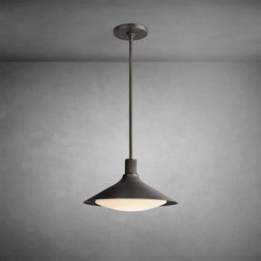 Kennon Tapered Brass Pendant with Milk Glass Shade