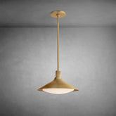 Kennon Tapered Brass Pendant with Milk Glass Shade