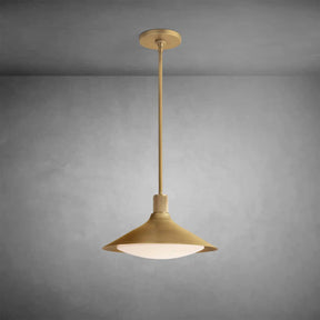 Kennon Tapered Brass Pendant with Milk Glass Shade