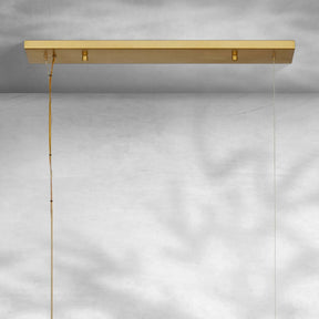 Kinney Linear Brushed Brass 9-Globe Modern Dimmable Chandelier