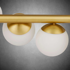 Kinney Linear Chandelier Brushed Brass 9-Globe Modern Chandelier