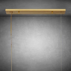 Kinney Linear Chandelier Brushed Brass 9-Globe Modern Chandelier