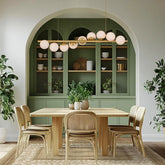 Kinney Linear Chandelier Brushed Brass 9-Globe Modern Chandelier