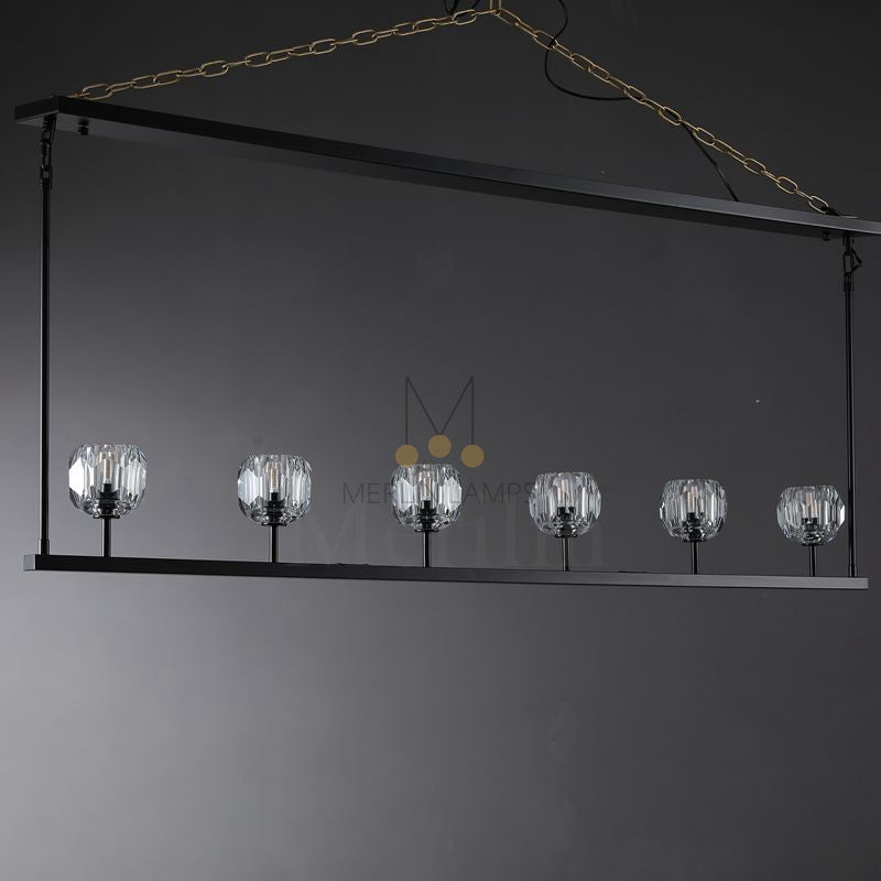 Kristal Ball Linear Crystal Chandelier, Dining Table Lamp, Kitchen Island Lamp