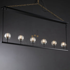 Kristal Ball Linear Crystal Chandelier, Dining Table Lamp, Kitchen Island Lamp