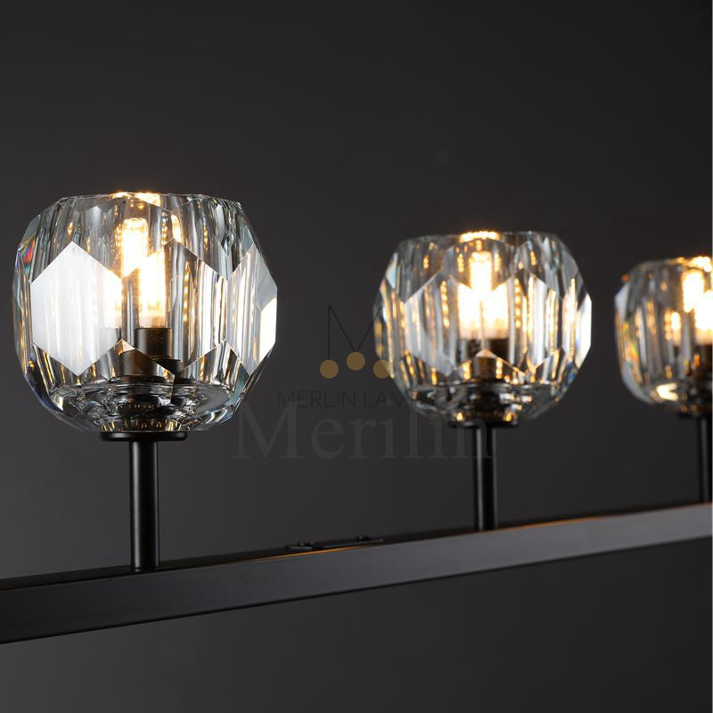 Kristal Ball Linear Crystal Chandelier, Dining Table Lamp, Kitchen Island Lamp