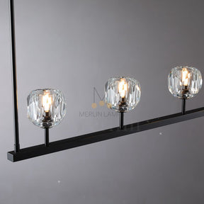 Kristal Ball Linear Crystal Chandelier, Dining Table Lamp, Kitchen Island Lamp