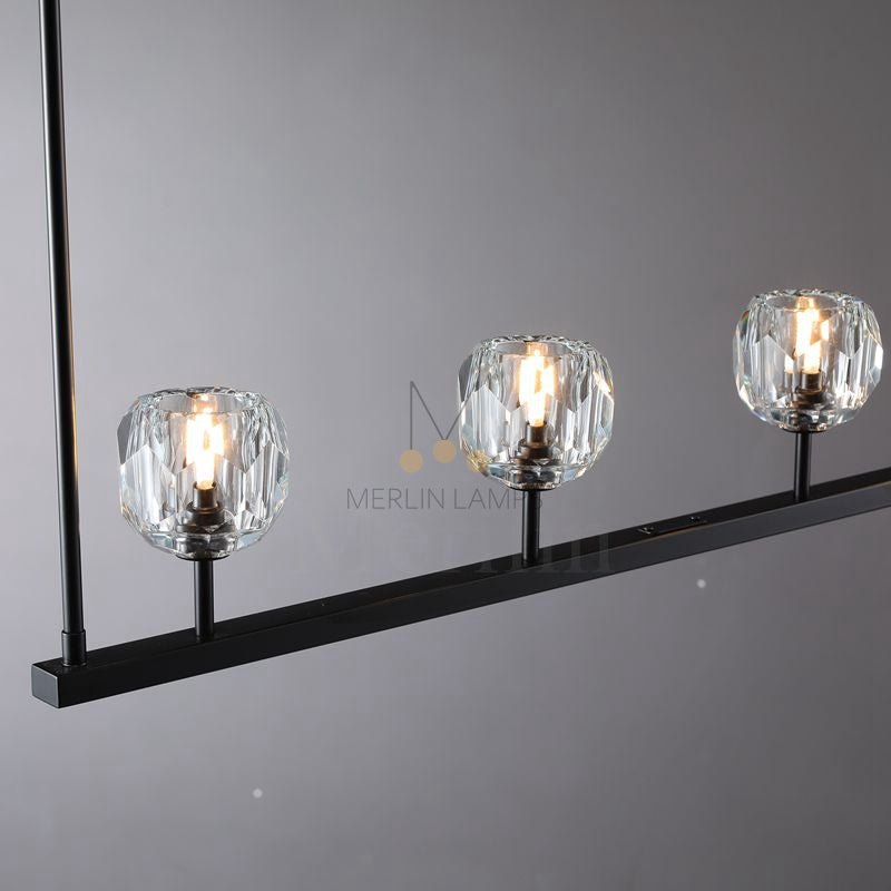 Kristal Ball Linear Crystal Chandelier, Dining Table Lamp, Kitchen Island Lamp