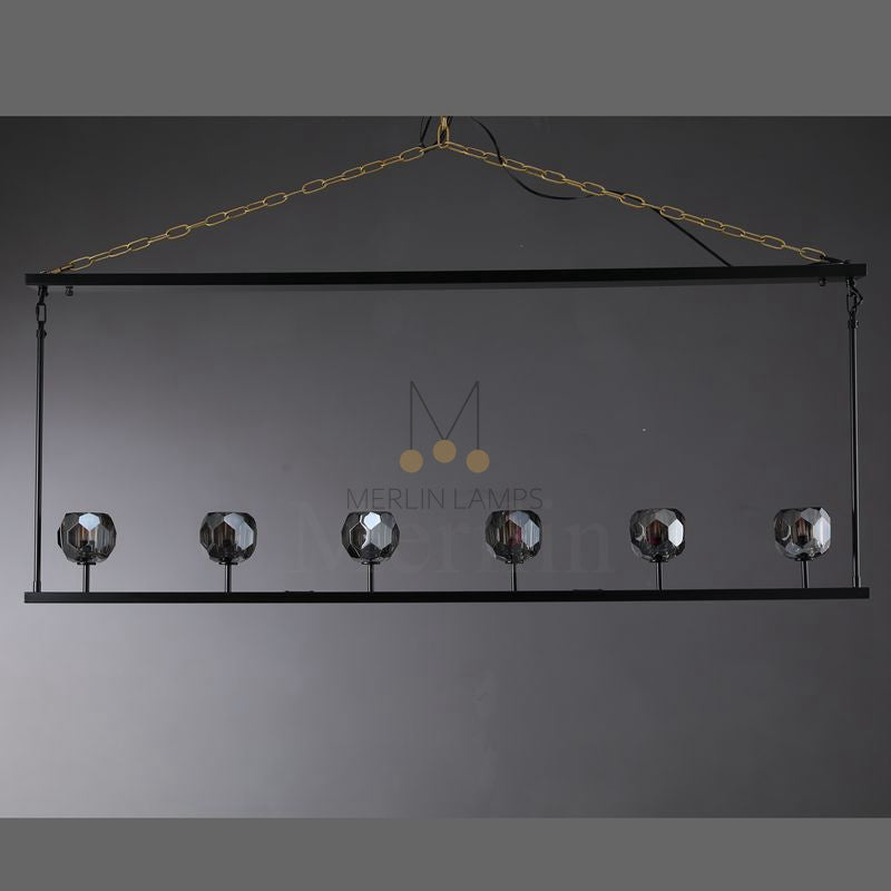 Kristal Ball Linear Crystal Chandelier, Dining Table Lamp, Kitchen Island Lamp