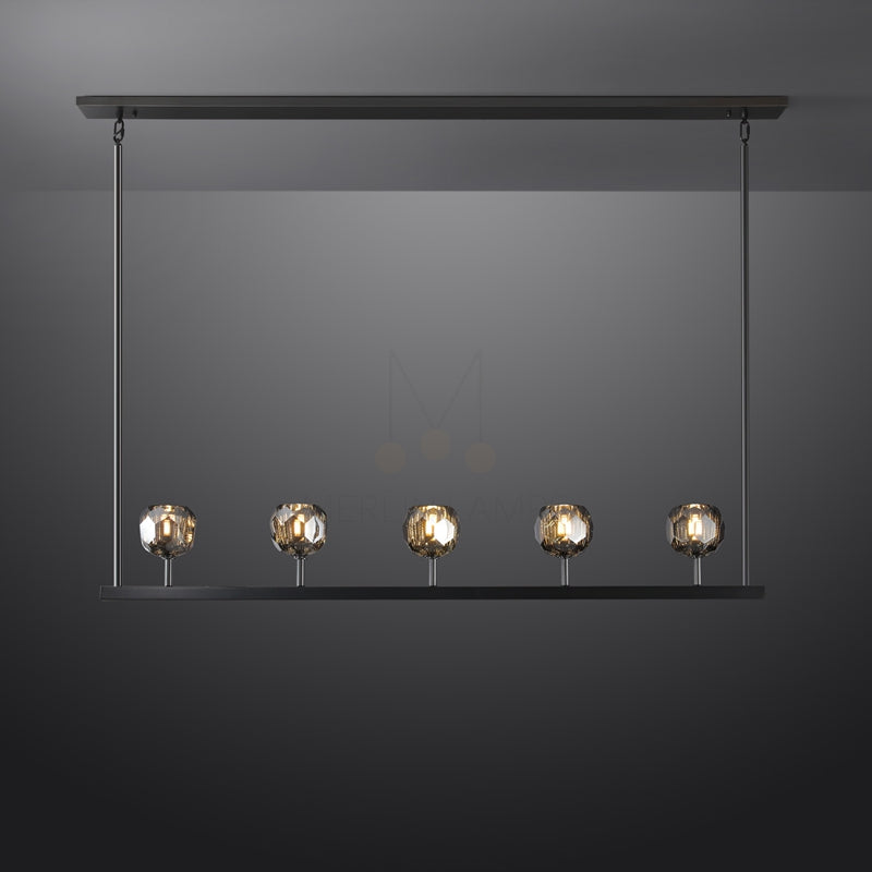 Kristal Ball Linear Crystal Chandelier, Dining Table Lamp, Kitchen Island Lamp