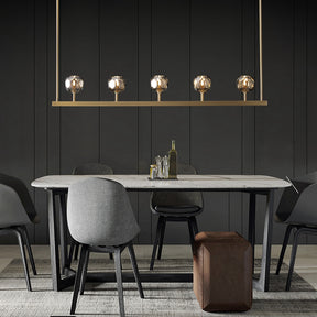 Kristal Ball Linear Crystal Chandelier, Dining Table Lamp, Kitchen Island Lamp