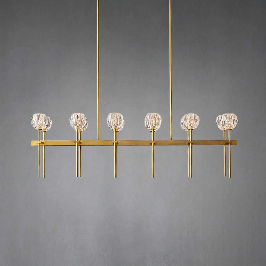 Kristal Ball Linear Crystal Chandelier, Dining Table Lamp, Kitchen Island Lamp