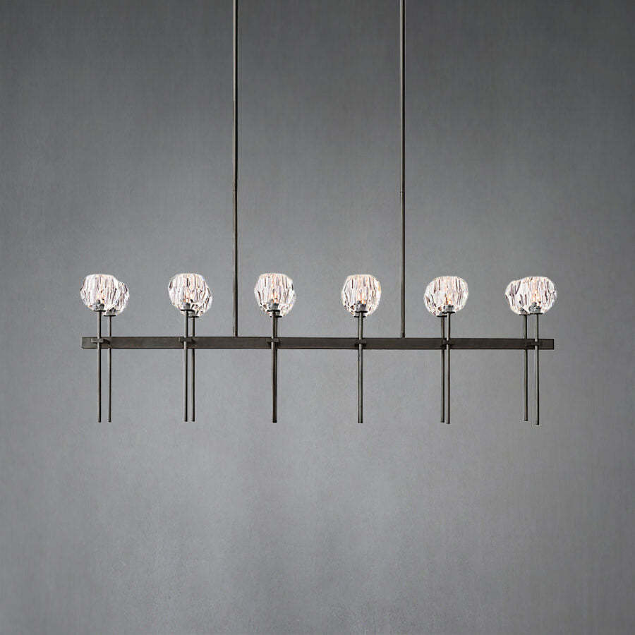 Kristal Ball Linear Crystal Chandelier, Dining Table Lamp, Kitchen Island Lamp