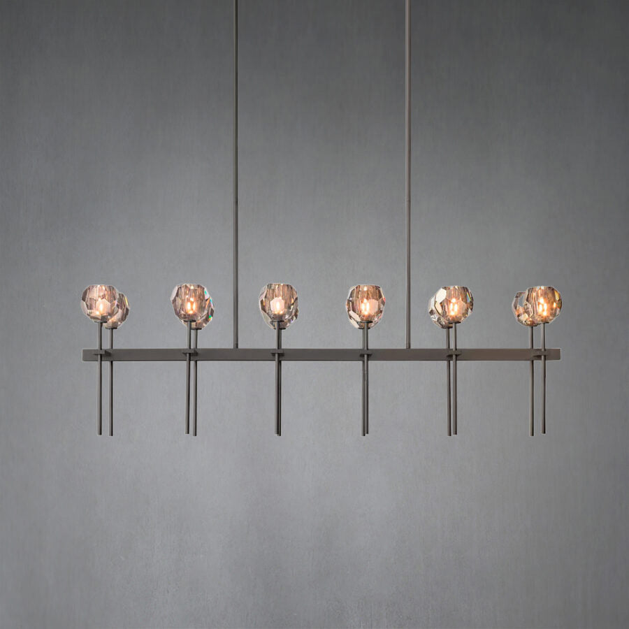 Kristal Ball Linear Crystal Chandelier, Dining Table Lamp, Kitchen Island Lamp