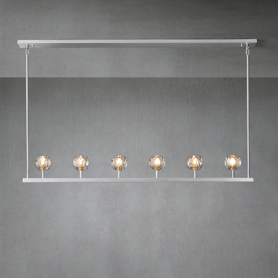 Kristal Ball Linear Crystal Chandelier, Dining Table Lamp, Kitchen Island Lamp