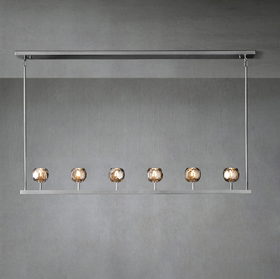 Kristal Ball Linear Crystal Chandelier, Dining Table Lamp, Kitchen Island Lamp