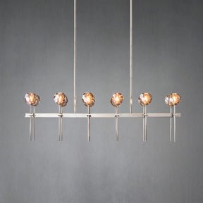 Kristal Ball Linear Crystal Chandelier, Dining Table Lamp, Kitchen Island Lamp