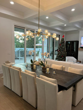 Kristal Modern Clear Crystal Round Chandelier Over Dining Table