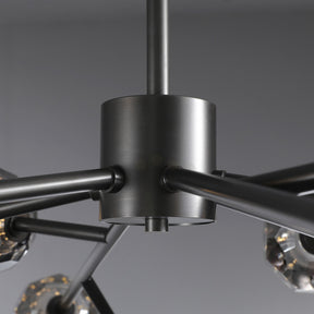 Kristal Modern Clear Crystal Round Chandelier Over Dining Table