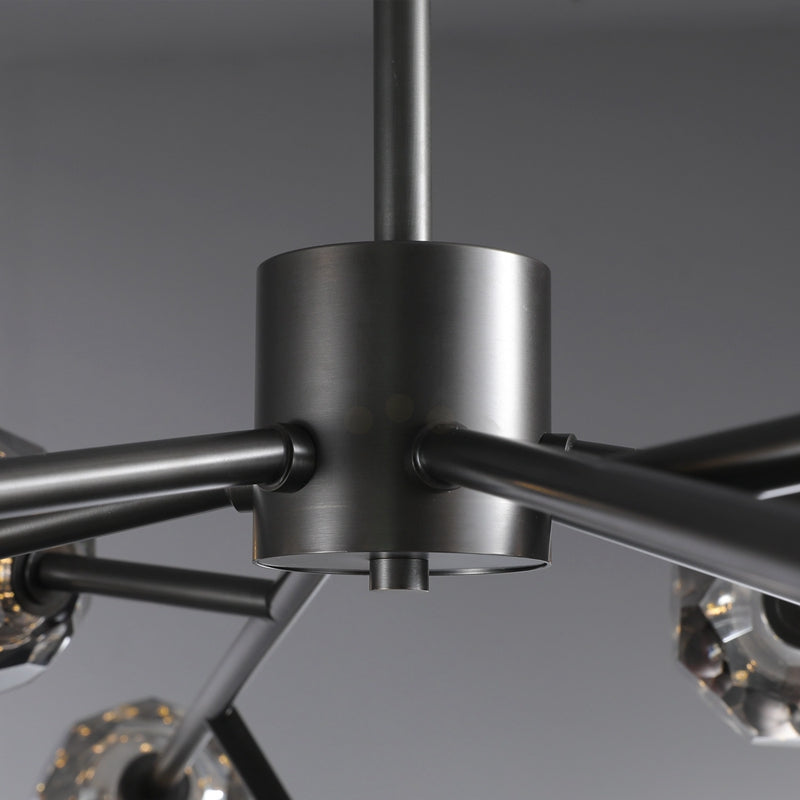 Kristal Modern Clear Crystal Round Chandelier Over Dining Table