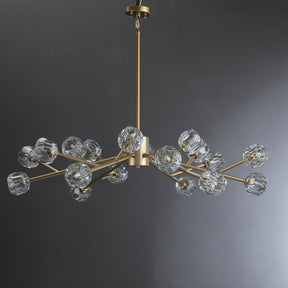 Kristal Modern Clear Crystal Round Chandelier Over Dining Table