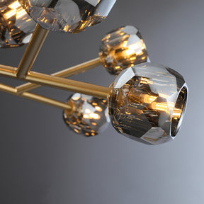 Kristal Modern Clear Crystal Round Chandelier Over Dining Table