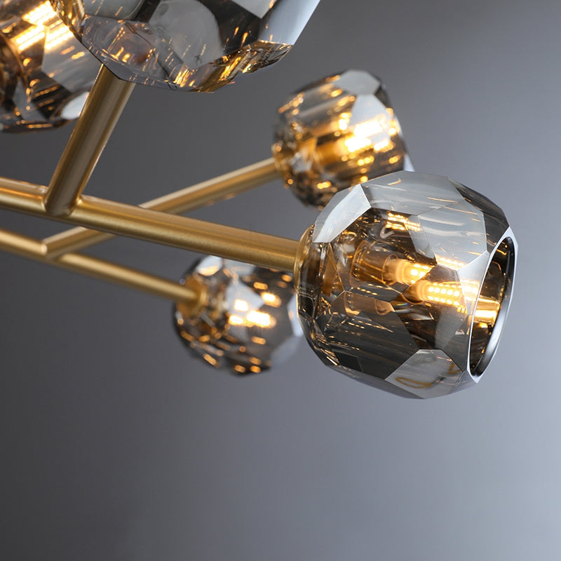 Kristal Modern Clear Crystal Round Chandelier Over Dining Table