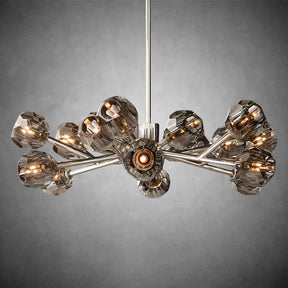 Kristal Modern Clear Crystal Round Chandelier Over Dining Table