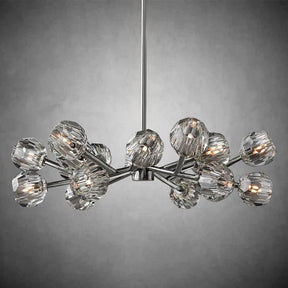 Kristal Modern Clear Crystal Round Chandelier Over Dining Table