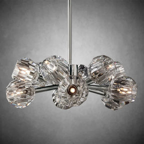 Kristal Modern Clear Crystal Round Chandelier Over Dining Table
