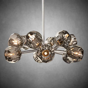 Kristal Modern Clear Crystal Round Chandelier Over Dining Table