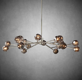 Kristal Modern Clear Crystal Round Chandelier Over Dining Table