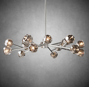 Kristal Modern Clear Crystal Round Chandelier Over Dining Table
