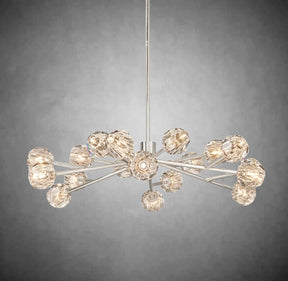 Kristal Modern Clear Crystal Round Chandelier Over Dining Table