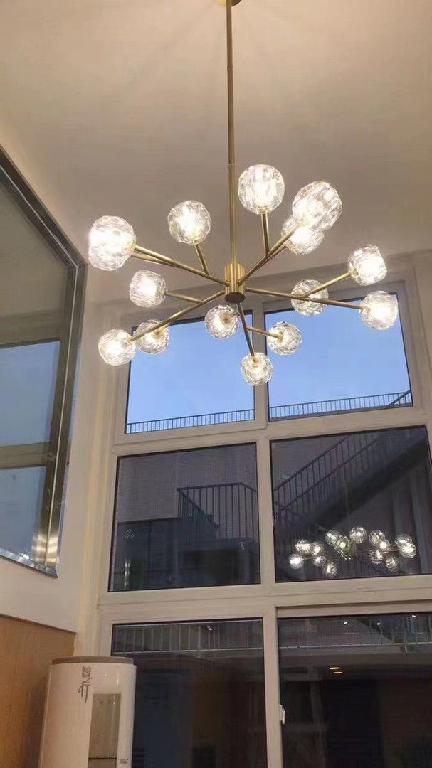 Kristal Modern Clear Crystal Round Chandelier Over Dining Table