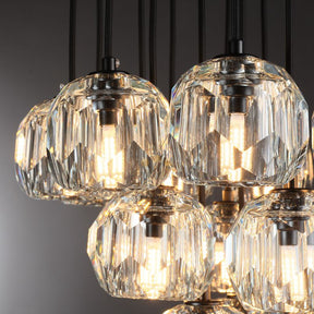 Kristal Round Cluster Crystal Chandelier, Foyer Entryway, Living Room Lamp