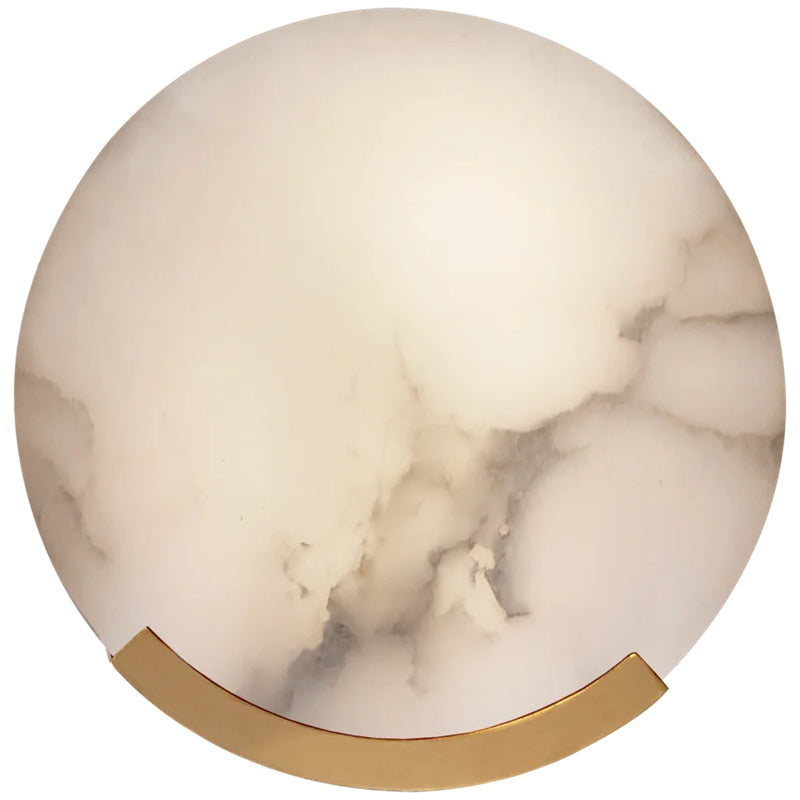 Biance Modern Melange Alabaster Round Wall Sconce For Bedroom Wall Light Fixtures J-CHANDELIER Brass  