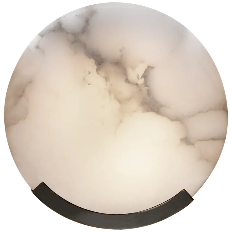 Biance Modern Melange Alabaster Round Wall Sconce For Bedroom Wall Light Fixtures J-CHANDELIER Black  