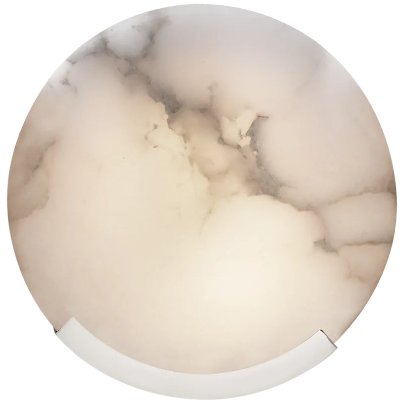 Biance Modern Melange Alabaster Round Wall Sconce For Bedroom Wall Light Fixtures J-CHANDELIER Polished Nickel  