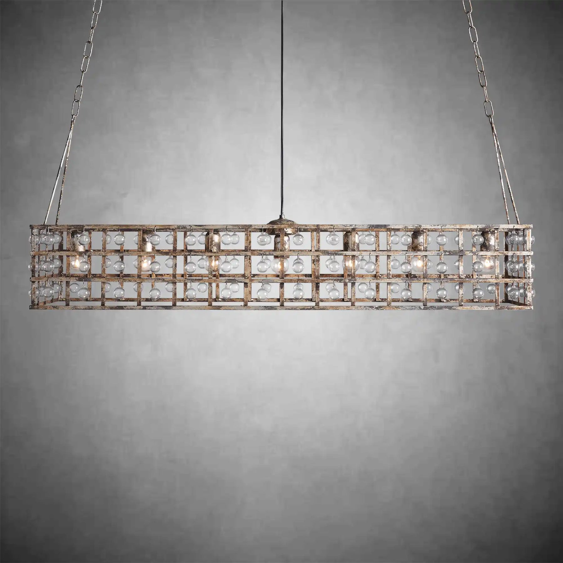 La Cage Rectangular Chandelier 7 Light